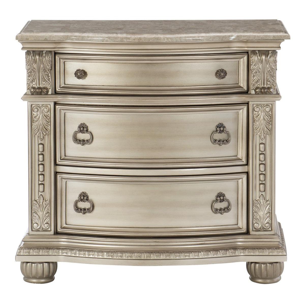 Cavalier Night Stand In Silver 1757SV - 4 | Homelegance | Home Elegance USA