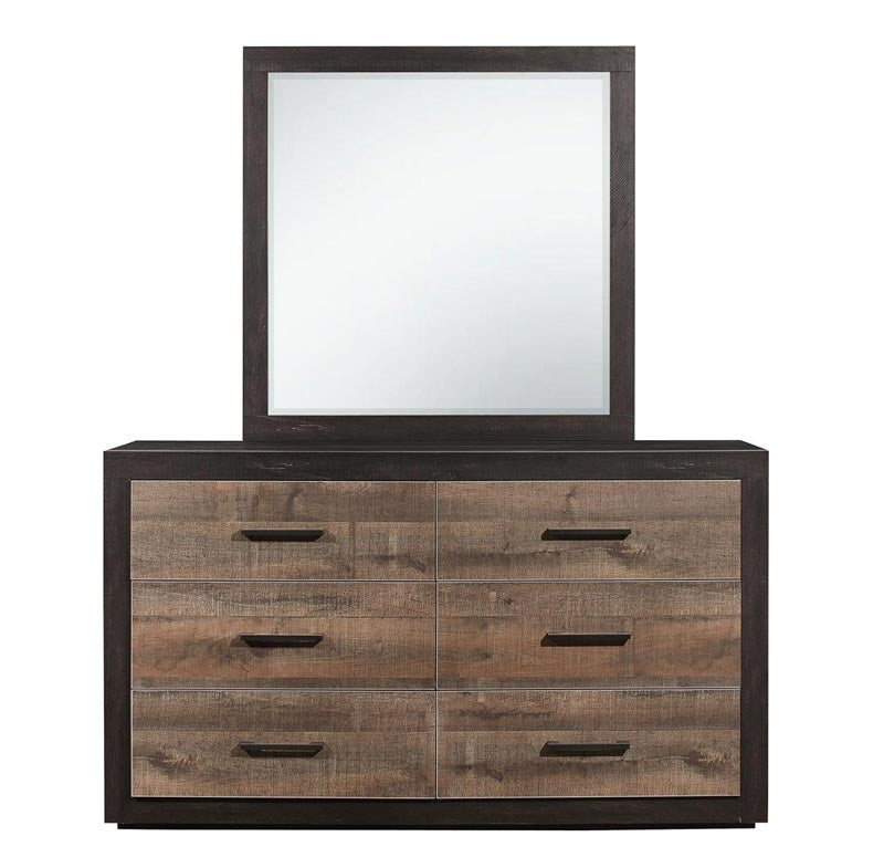 Homelegance - Miter Mahogany And Ebony Dresser And Mirror Set - 1762-5-6