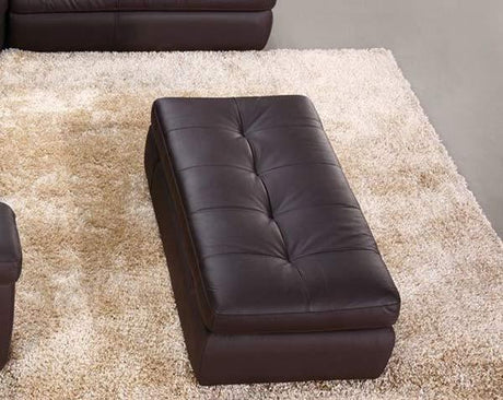 397 Italian Leather Ottoman In Chocolate Color - 175442911 - Ott | J&M | Home Elegance USA