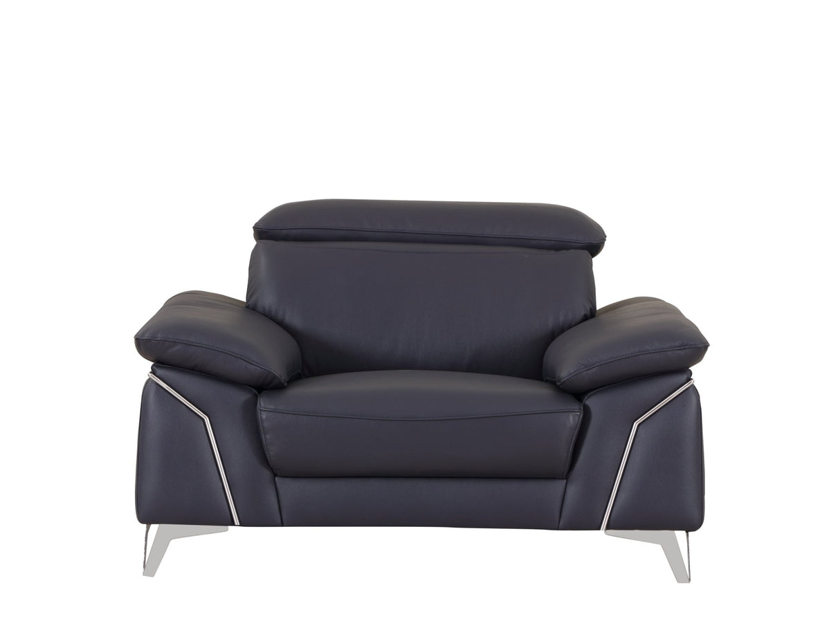 Global United Top Grain Italian Leather Chair - Home Elegance USA