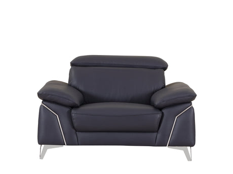 Global United Top Grain Italian Leather Chair - Home Elegance USA