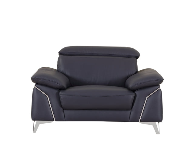 Global United Top Grain Italian Leather Chair - Home Elegance USA