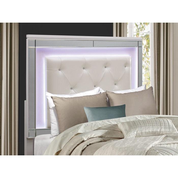 Alonza Bright White Queen Bed With Led Lighting 1845Led - 1 | Homelegance | Home Elegance USA