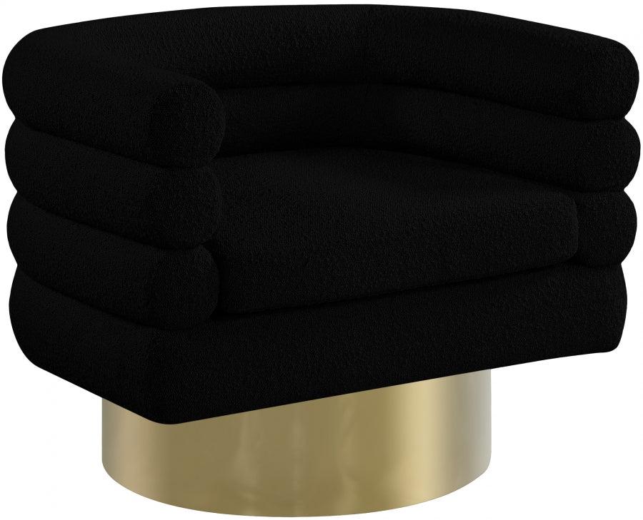Meridian Furniture - Tessa Boucle Fabric Accent Chair In Black - 544Black