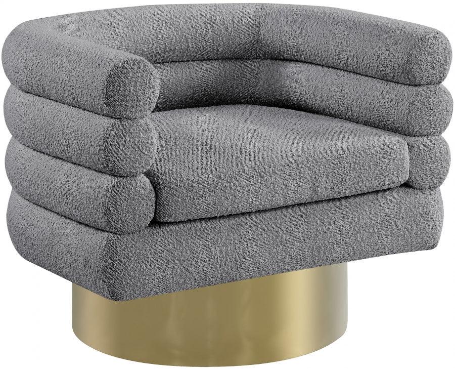 Meridian Furniture - Tessa Boucle Fabric Accent Chair In Grey - 544Grey