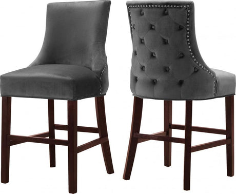 Meridian Furniture - Hannah Counter Stool Set Of 2 In Grey - 775Grey-C