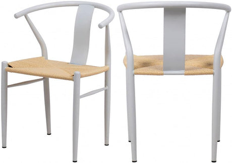 Beck Dining Chair In White (Set Of 2) - 893White - C | Meridian | Home Elegance USA