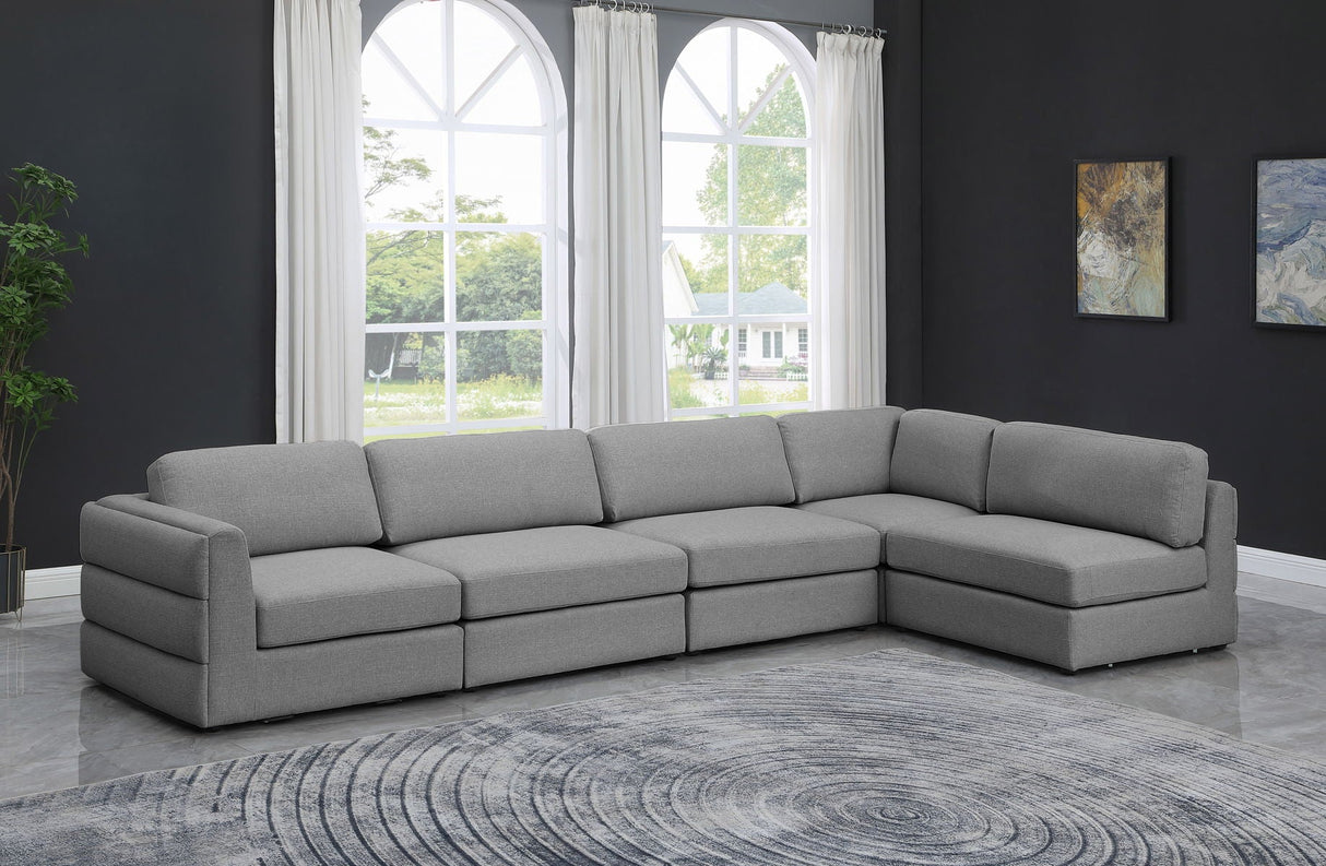 Beckham - Modular Sectional 5 Piece - Gray - Fabric | Home Elegance USA