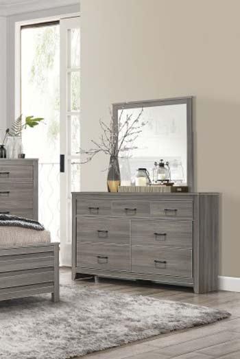 Homelegance - Waldorf Dresser And Mirror In Dark Gray - 1902-6