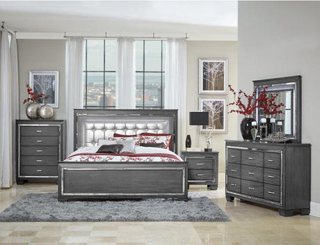 Allura 5 Piece Queen Bedroom Set In Grey 1916Gy - 1 - 9 | Homelegance | Home Elegance USA