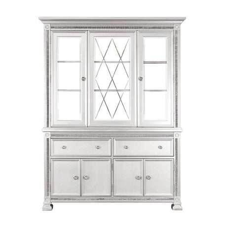 Bevelle Buffet & Hutch In Silver 1958 - 50* | Homelegance | Home Elegance USA
