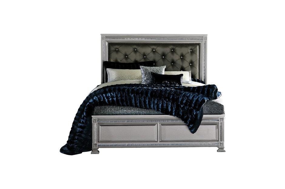 Bevelle Eastern King Bed In Silver 1958K - 1Ek* | Homelegance | Home Elegance USA