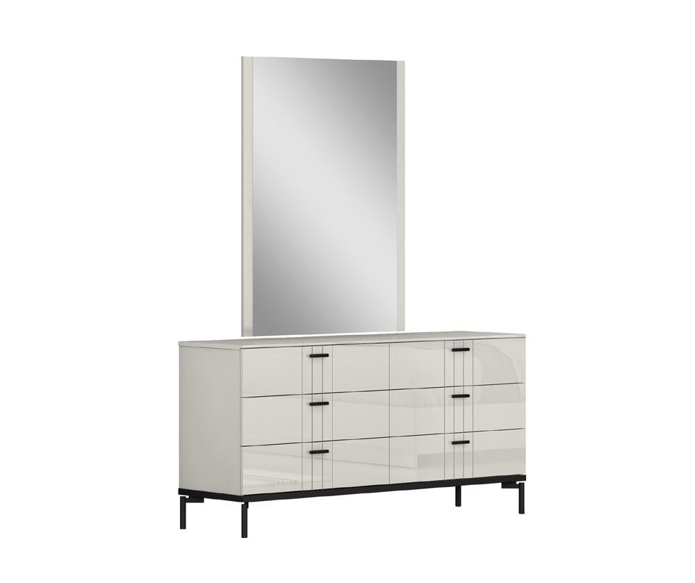 Bella Dresser With Mirror In Grey - 19778 - Dm | J&M | Home Elegance USA