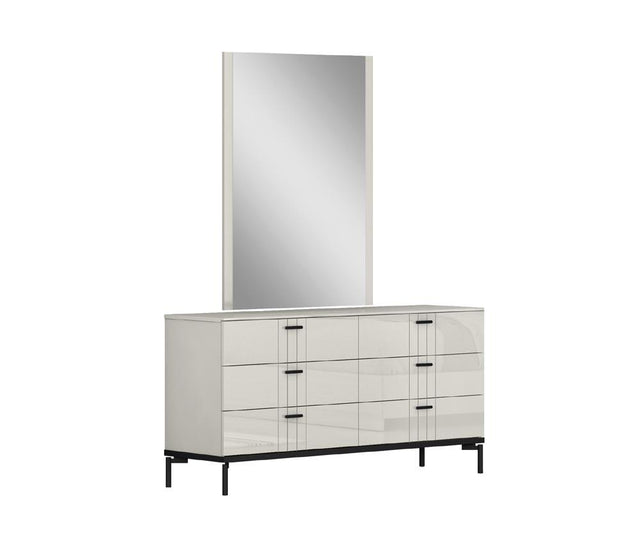 Bella Dresser With Mirror In Grey - 19778 - Dm | J&M | Home Elegance USA