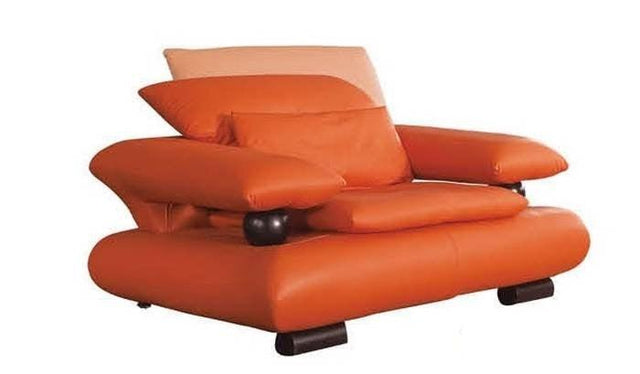410 Chair Orange Leather - 4101Orange | ESF | Home Elegance USA