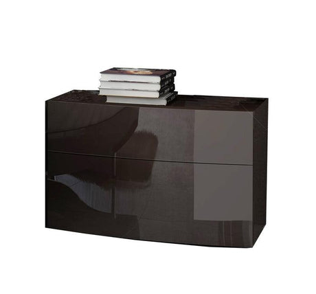Barcelona Nightstand In Glossy Brown - Barcelonan - S | ESF | Home Elegance USA