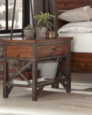 Homelegance - Holverson Brown Milk Crate 4 Piece Eastern King Sleigh Bedroom Set - 1715K-1Ek-4