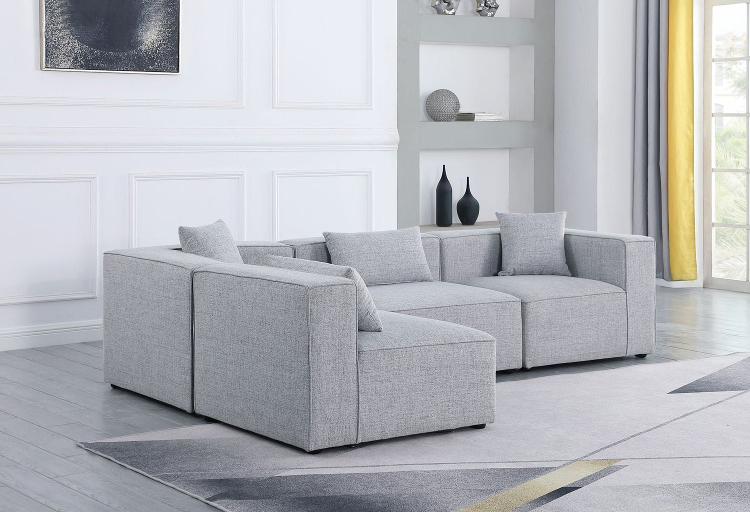 Cube - Modular Sectional 4 Piece - Gray | Home Elegance USA