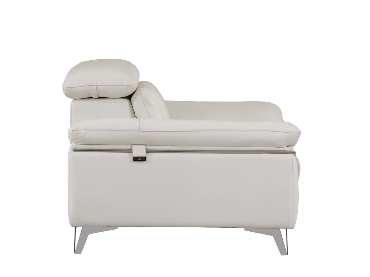 Global United Top Grain Italian Leather Chair - Home Elegance USA
