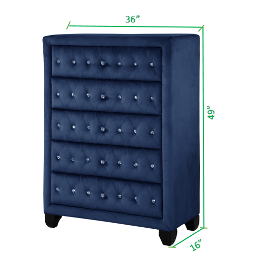 Sophia Chest Blue - Home Elegance USA