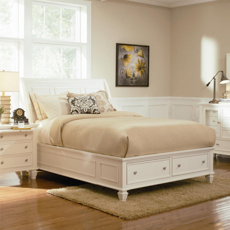 Coaster Furniture - Sandy Beach Queen Sleigh Bed With Footboard Storage - 201309Q - Home Elegance USA
