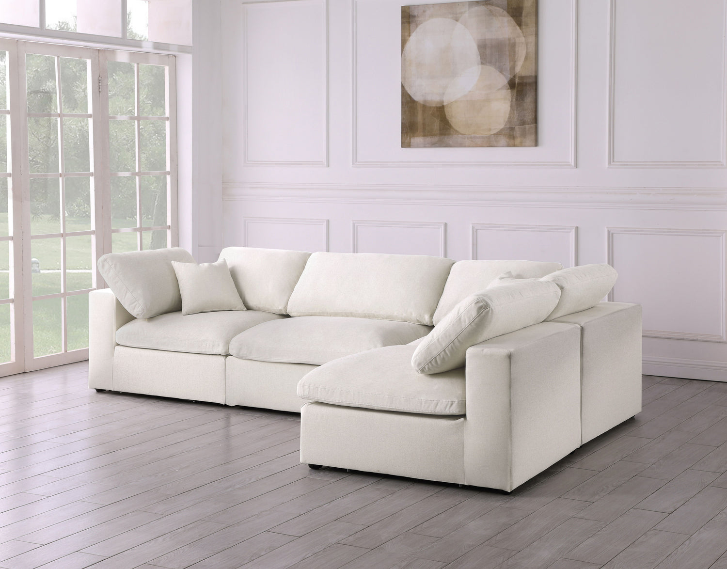 Serene - Cloud Modular Sectional 4 Piece - Cream - Home Elegance USA