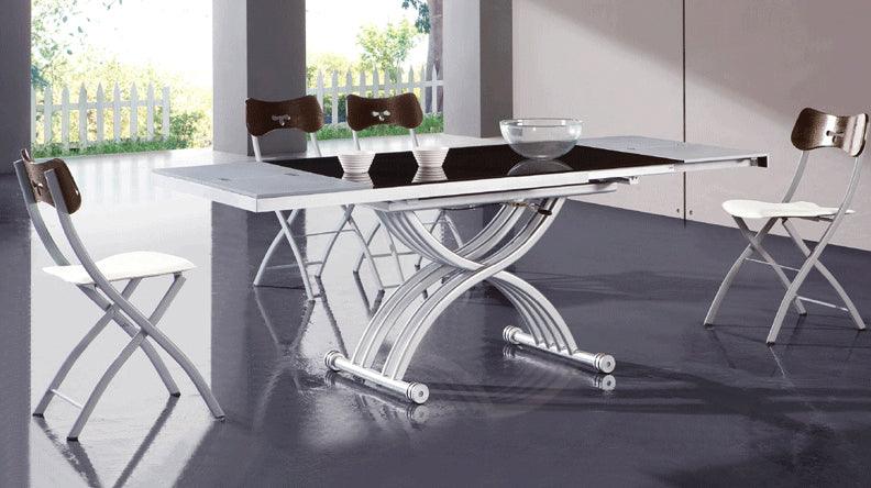 2109 5 Piece Modern Dining Table Set In Wenge - White - 2109Diningtable - 5Set | ESF | Home Elegance USA
