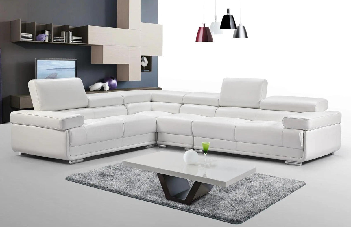 2119 Modern Italian Leather Sectional | ESF | Home Elegance USA