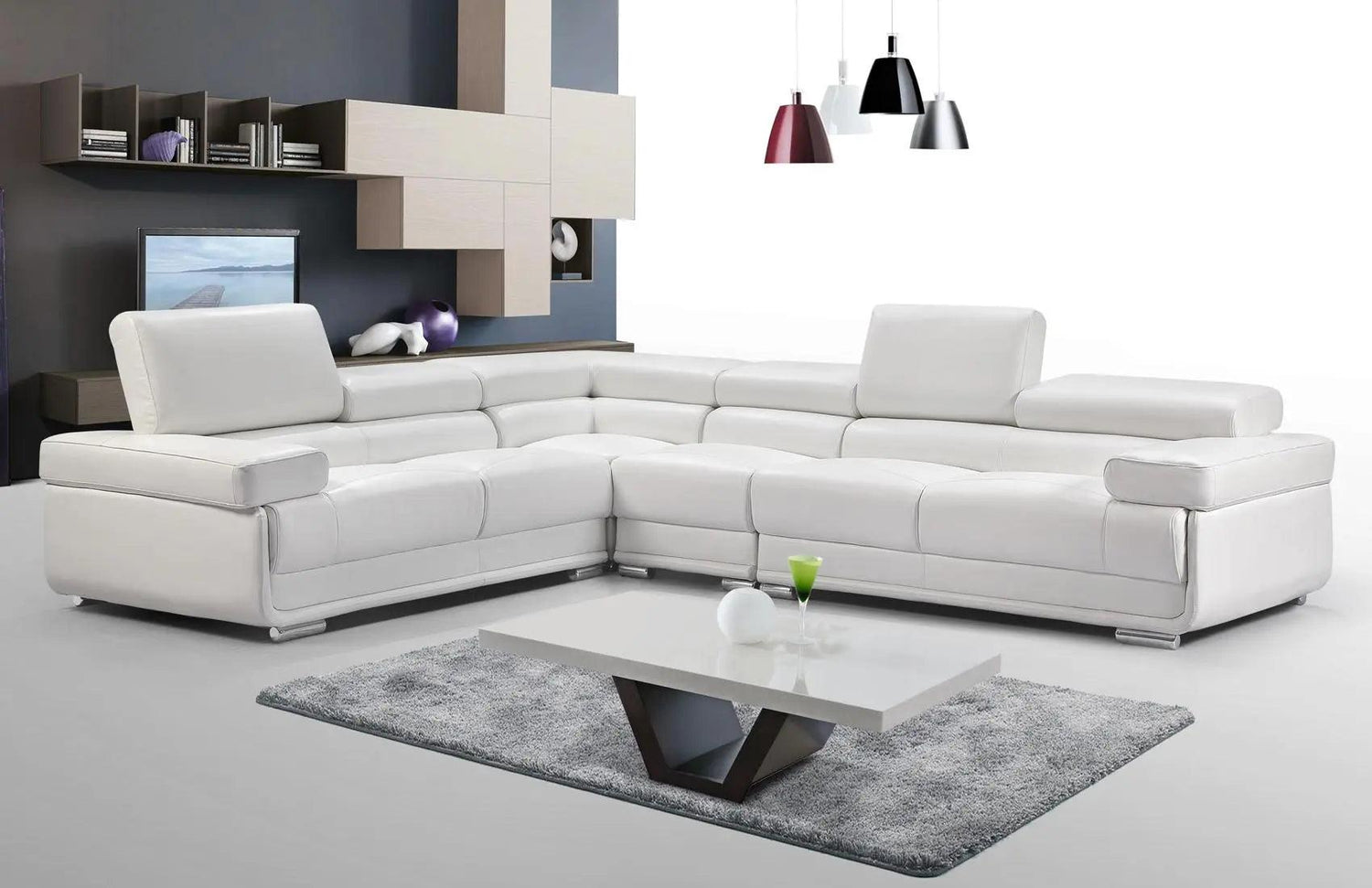 2119 Modern Italian Leather Sectional | ESF | Home Elegance USA