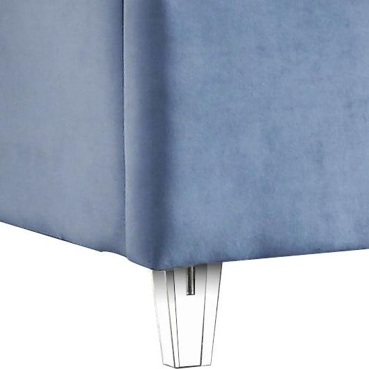 Candace Velvet King Bed In Sky Blue - Candaceskyblu - K | Meridian | Home Elegance USA