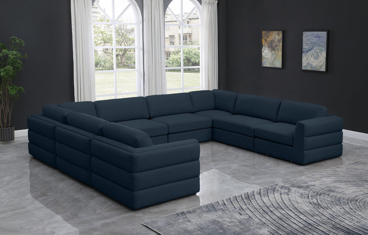 Beckham - Modular Sectional - Navy | Home Elegance USA