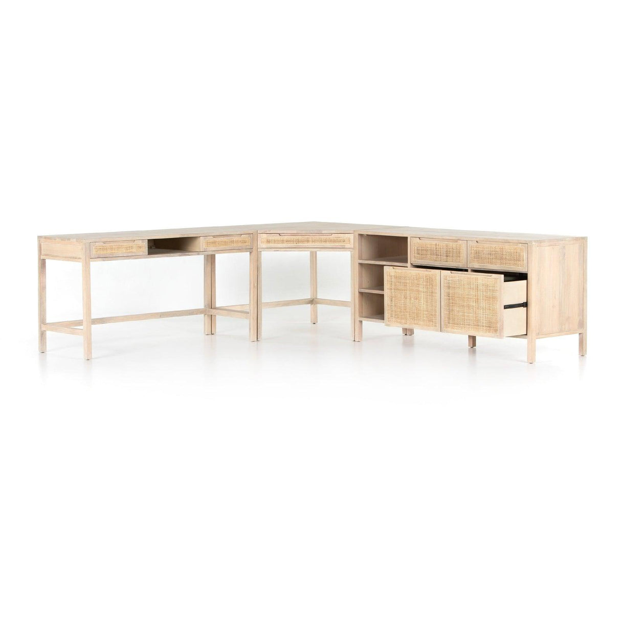 Four Hands Clarita Desk System With Filing Credenza
