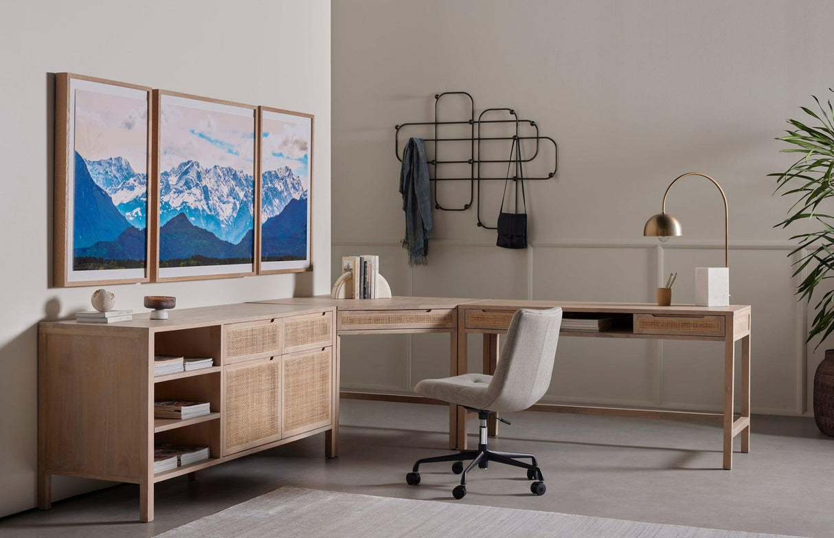 Four Hands Clarita Desk System With Filing Credenza