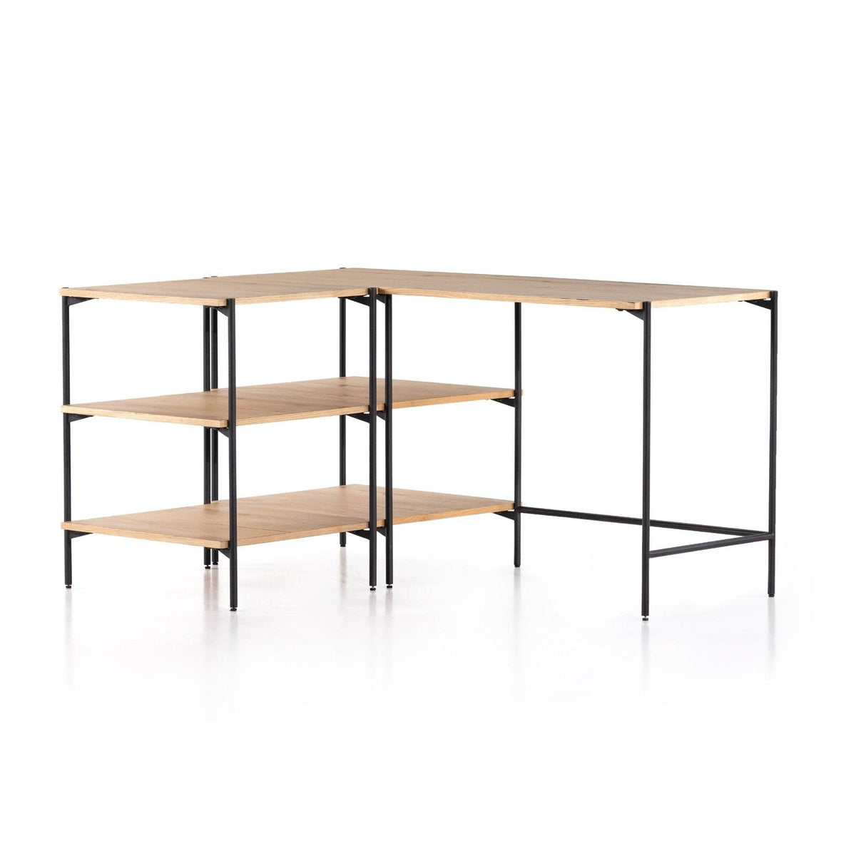 Four Hands Eaton Modular Desk With Open Shelving Unit