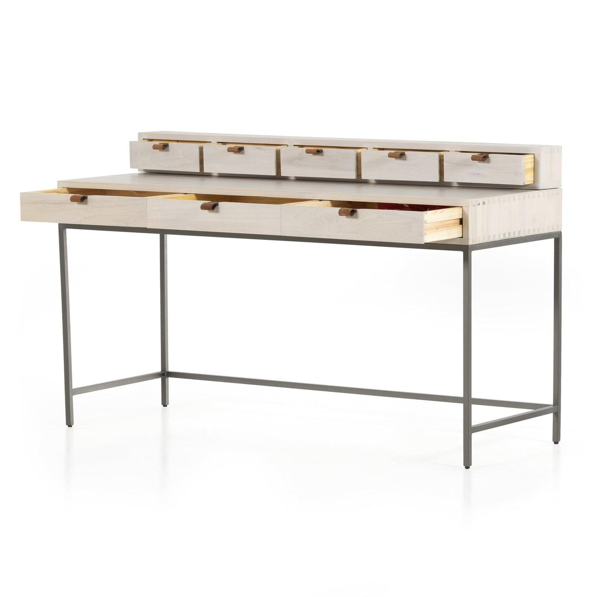 Four Hands Trey Writing Desk With 5 Drawer Organizer