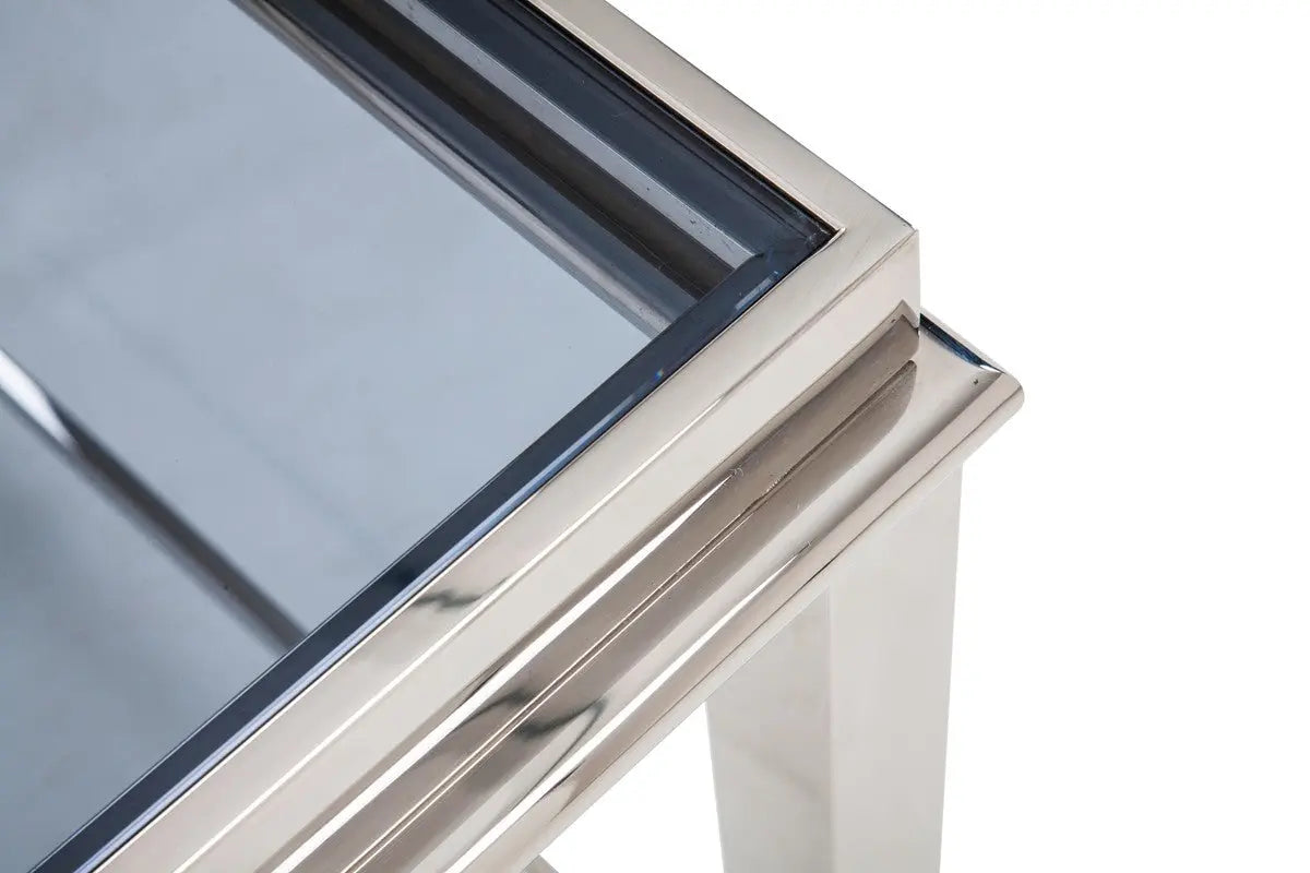 Vig Furniture - Modrest Agar Modern Glass & Stainless Steel Console Table - Vghb235X