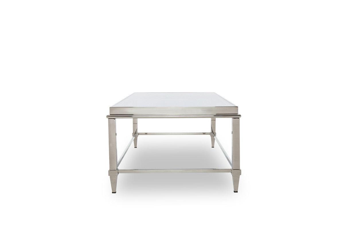 Vig Furniture - Modrest Agar Modern Glass & Stainless Steel Coffee Table - Vghb235D