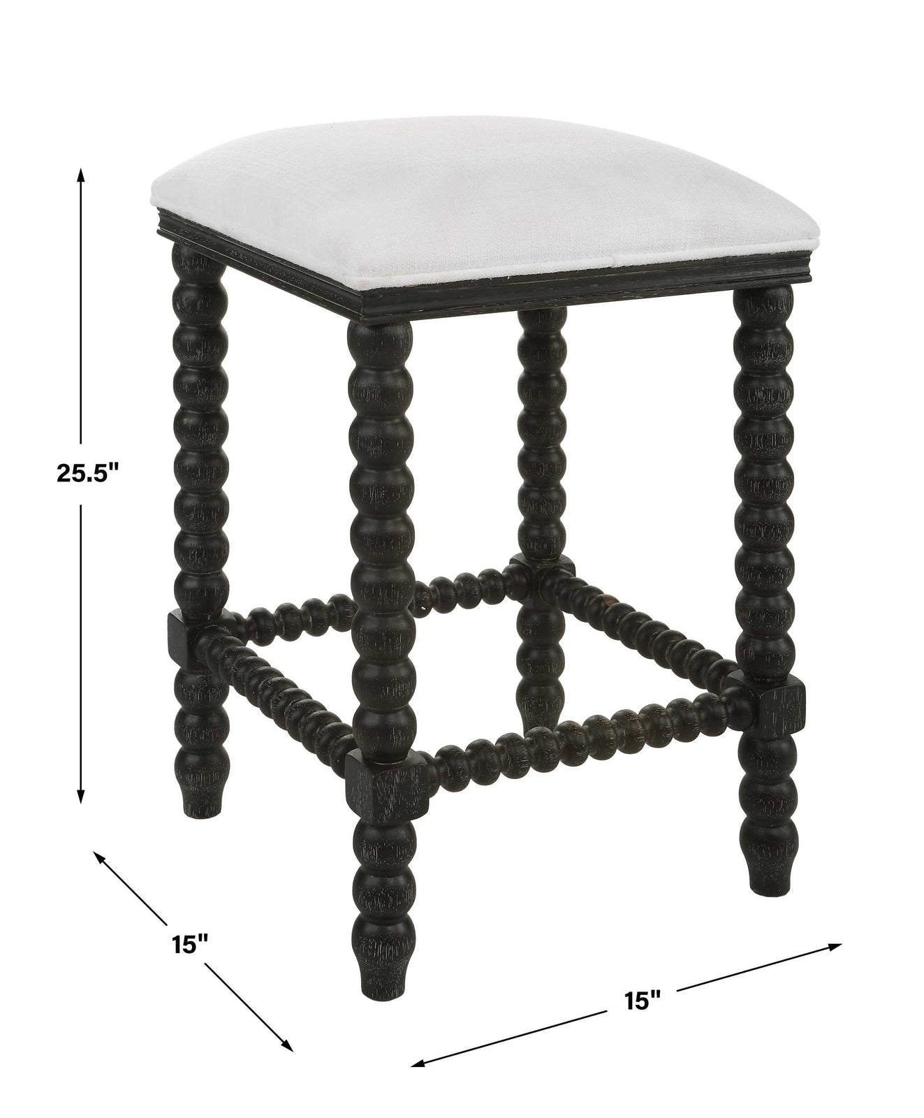 Uttermost Pryce Black Backless Counter Stool - Home Elegance USA