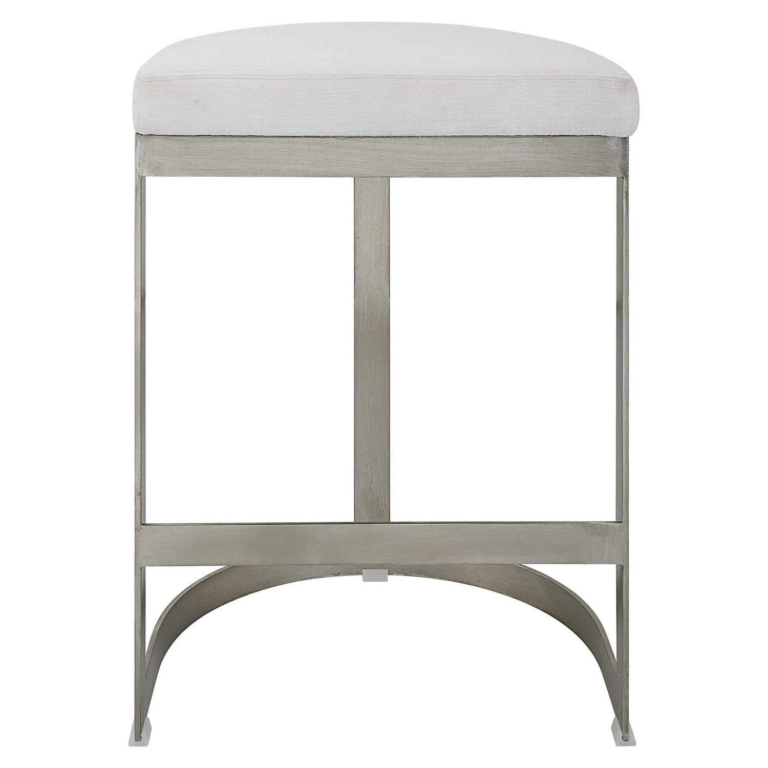 Uttermost Ivanna Backless Silver Counter Stool - Home Elegance USA
