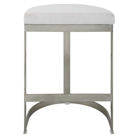 Uttermost Ivanna Backless Silver Counter Stool - Home Elegance USA