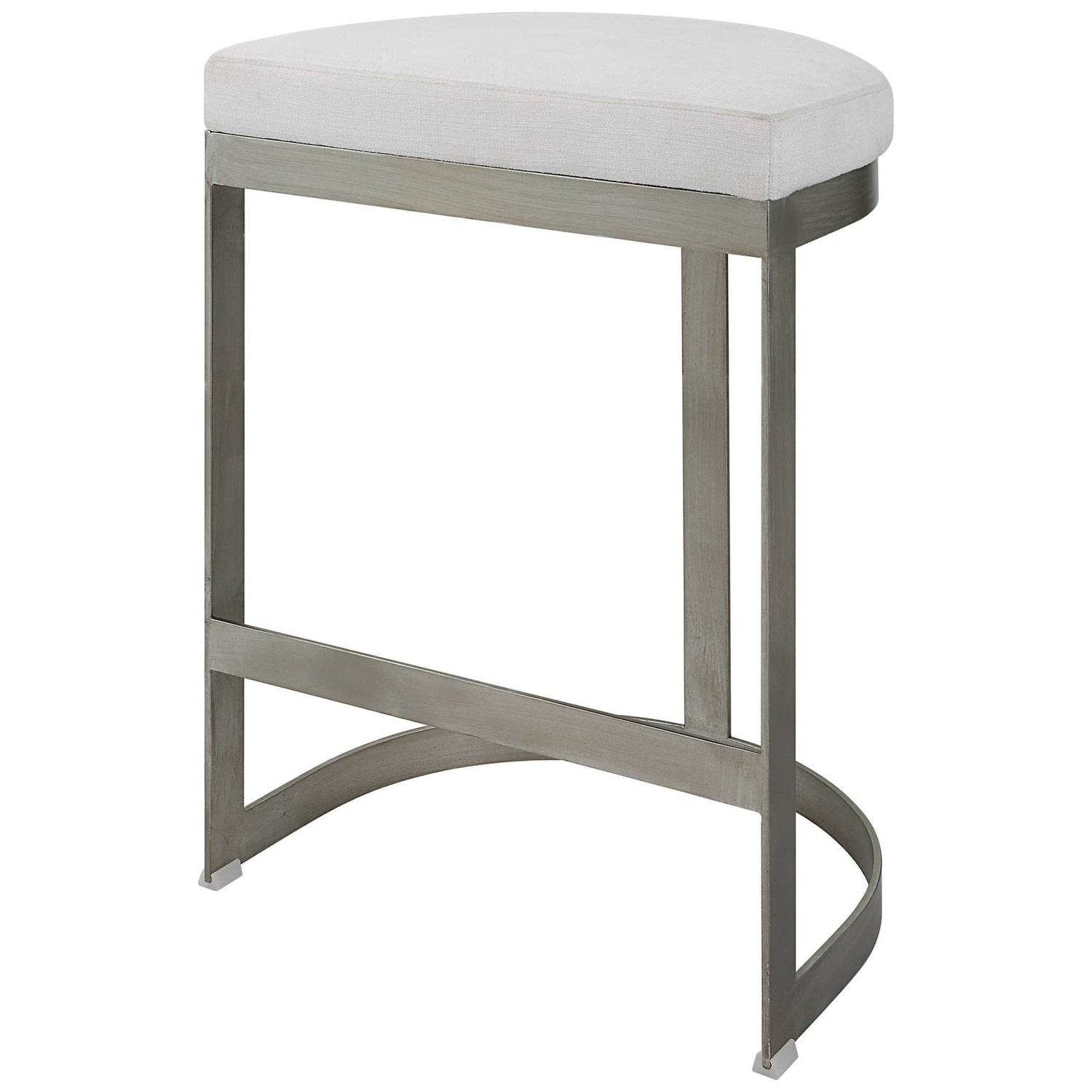 Uttermost Ivanna Backless Silver Counter Stool - Home Elegance USA