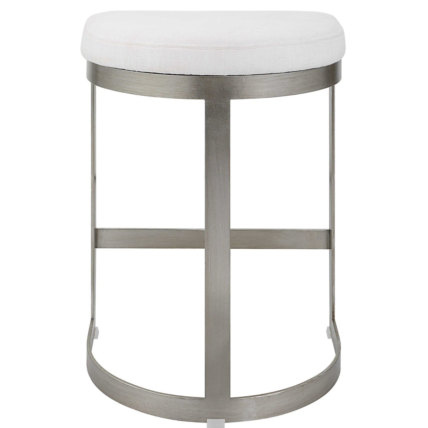 Uttermost Ivanna Backless Silver Counter Stool - Home Elegance USA