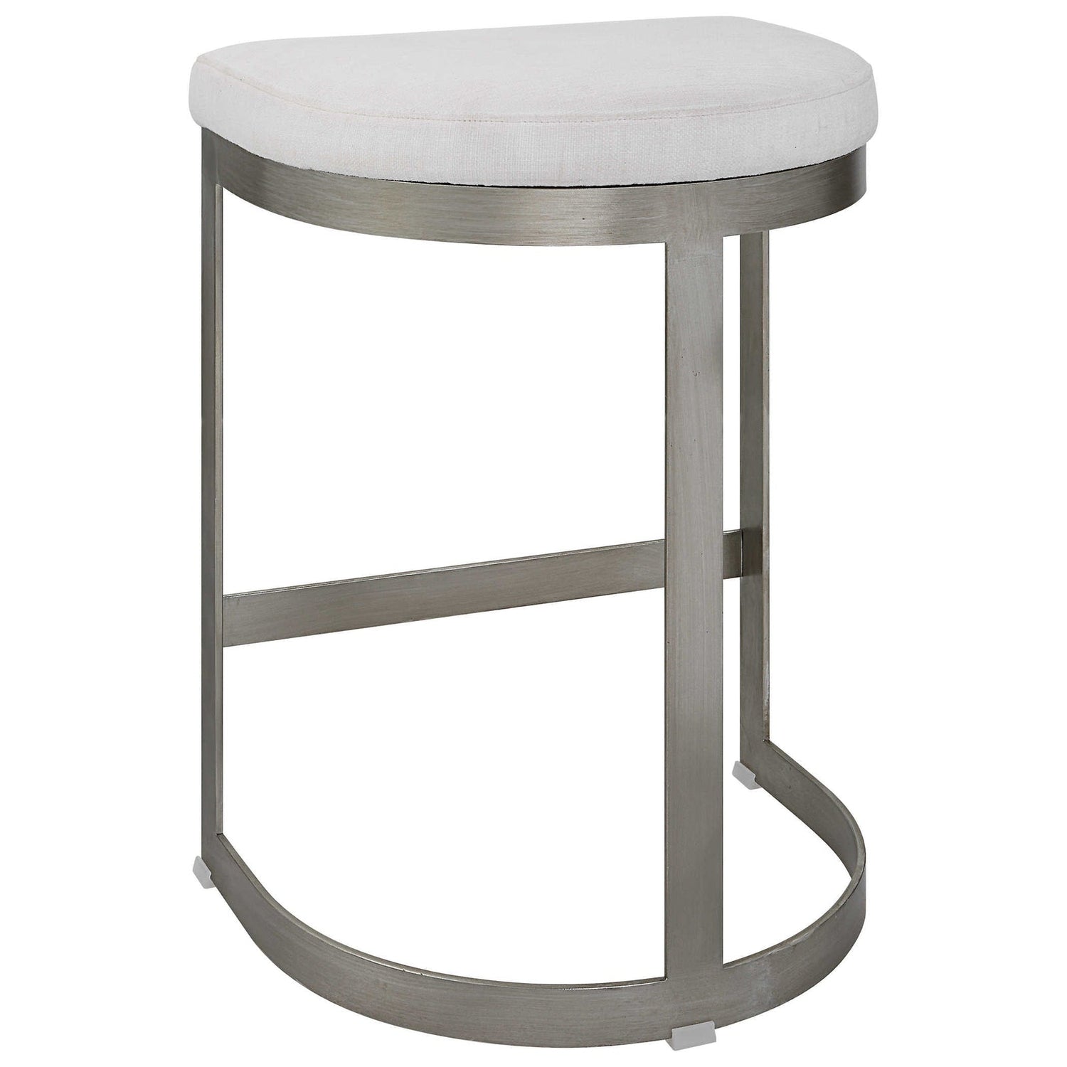Uttermost Ivanna Backless Silver Counter Stool - Home Elegance USA