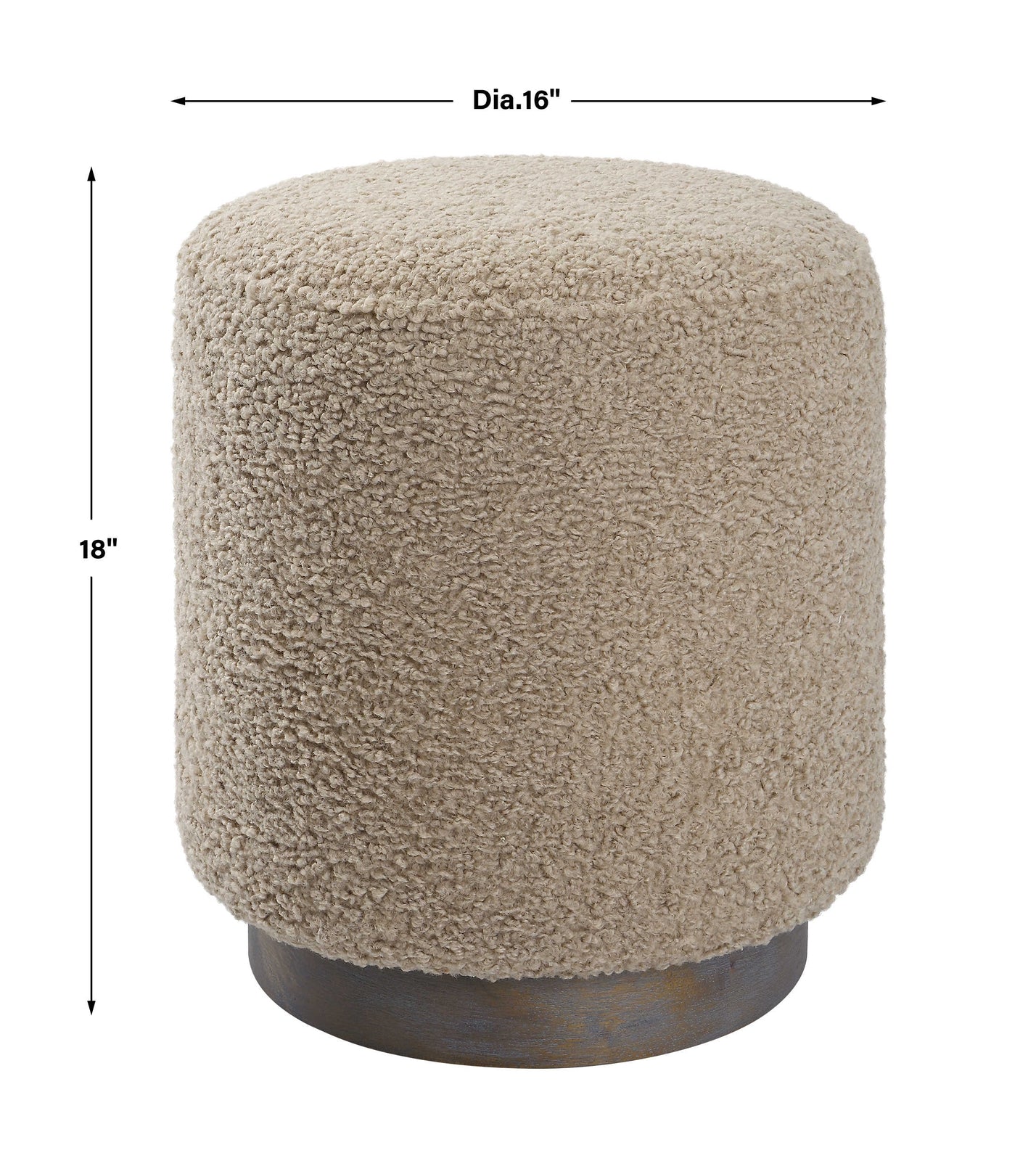 Avila Latte Round Ottoman | Uttermost | Home Elegance USA