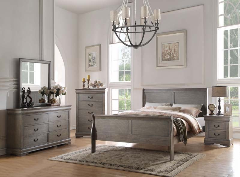 ACME Furniture Louis Philippe III 2 Drawer Bedroom Wood Chest Nightstand,  Cherry