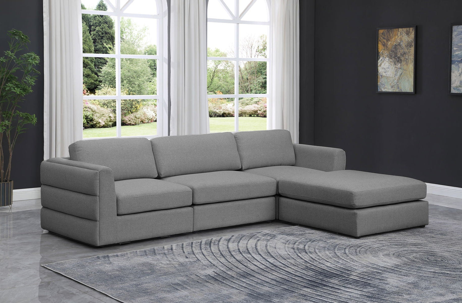 Beckham - Modular Sectional 4 Piece - Gray | Home Elegance USA