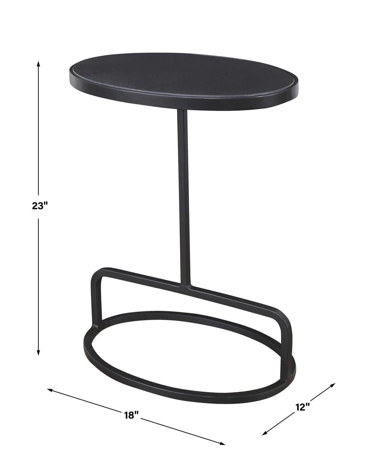 Uttermost Jessenia Black Marble Accent Table - Home Elegance USA
