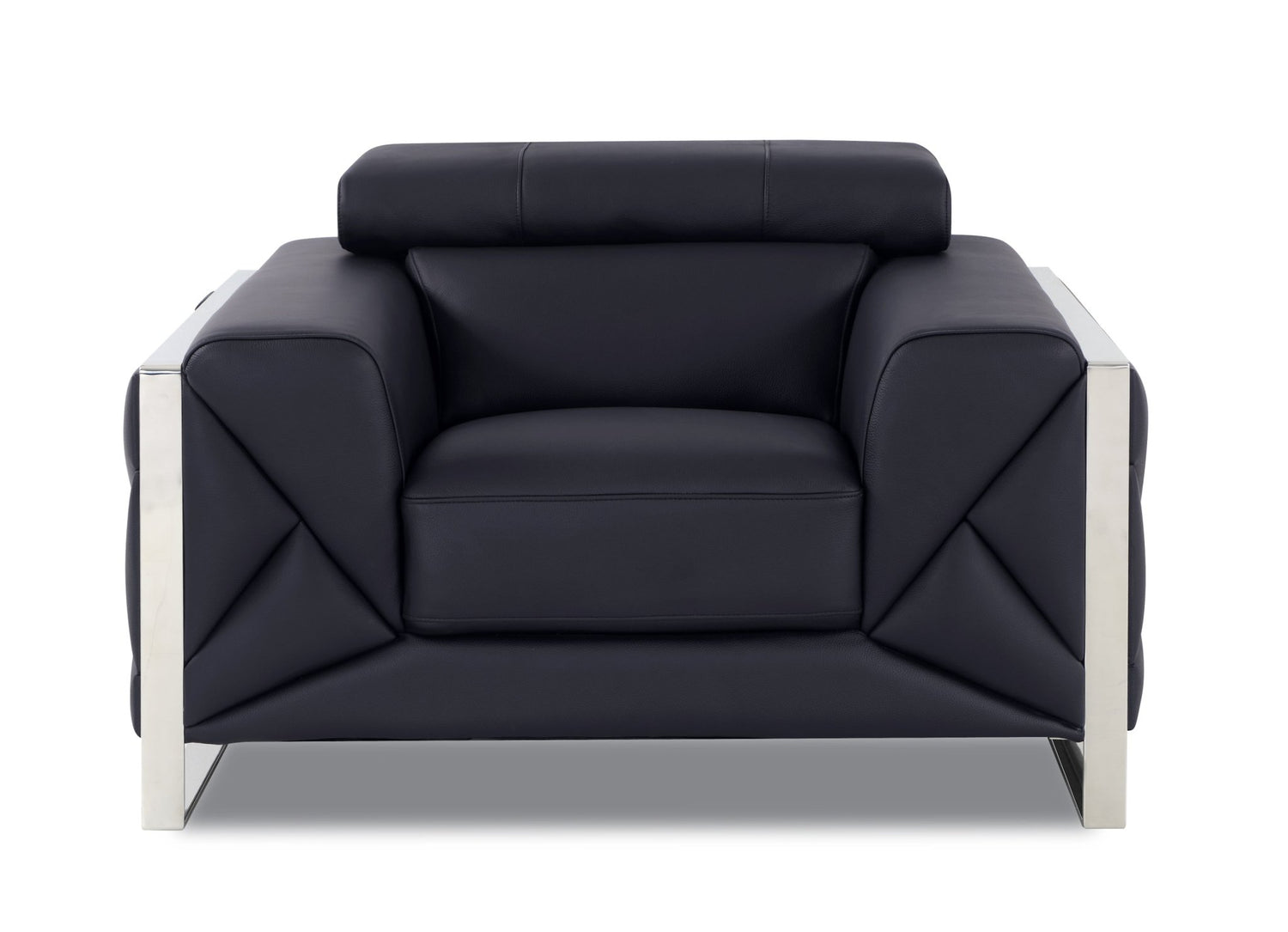 Global United Top Grain Italian Leather  Chair - Home Elegance USA