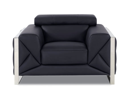 Global United Top Grain Italian Leather  Chair - Home Elegance USA