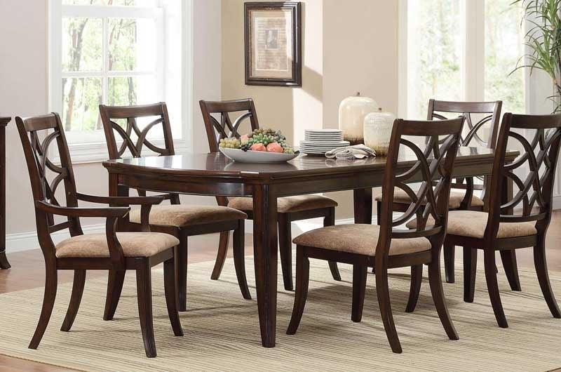 Homelegance - Keegan Rich Brown Cherry 7 Piece Dining Table Set - 2546-96-7
